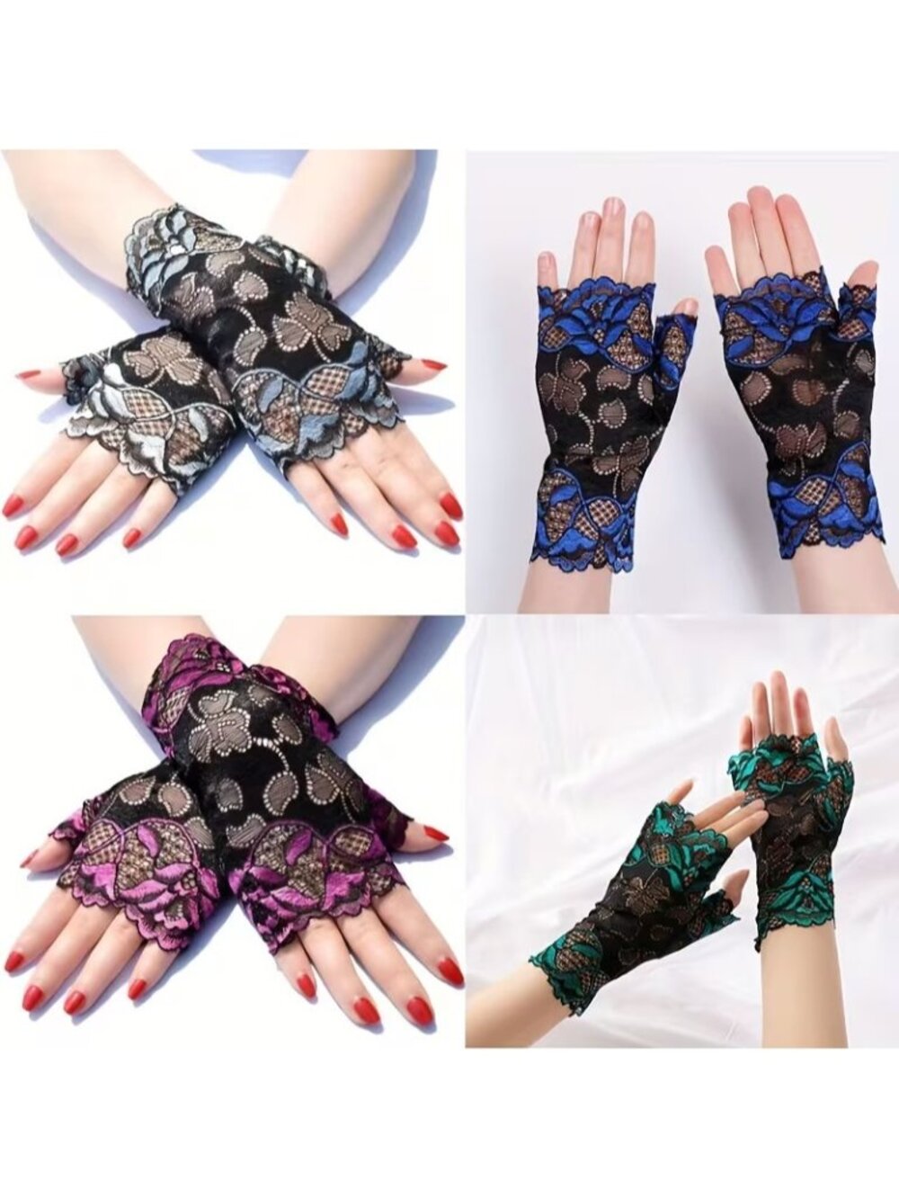 Women's Fingerless Gloves Thin Spring And Summer Decorative Sunscreen Elegant